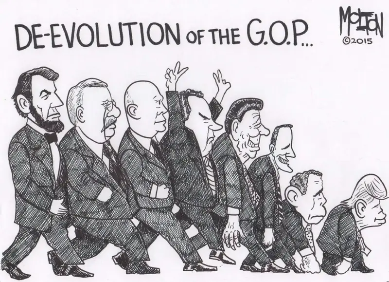 devolution of the gop Gop cartoon showing the decline of the party