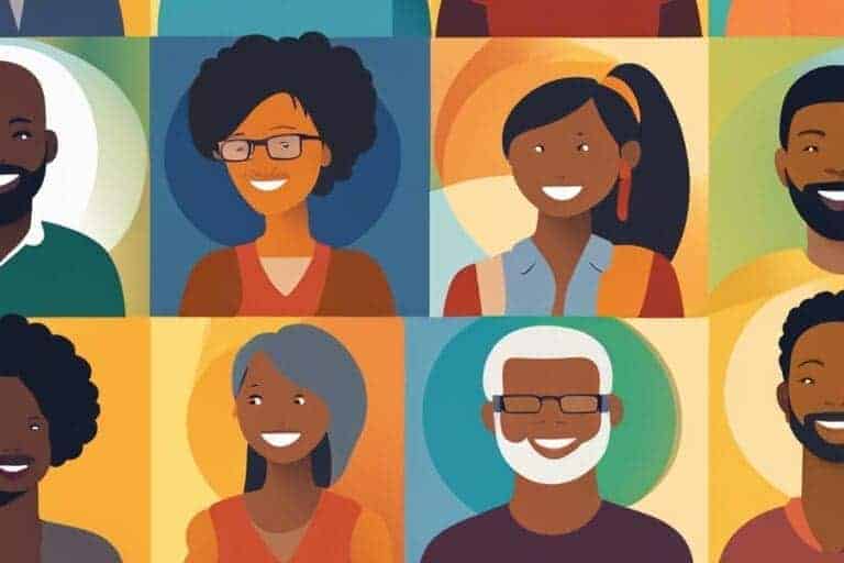 Start a nonprofit  of peoples faces in different colored blocks like brady bunch