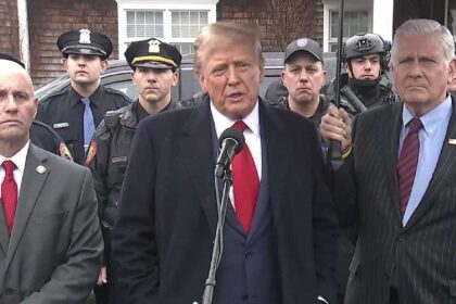 Trump speaking at the wake of slain NYPD officer, Johnathan Diller