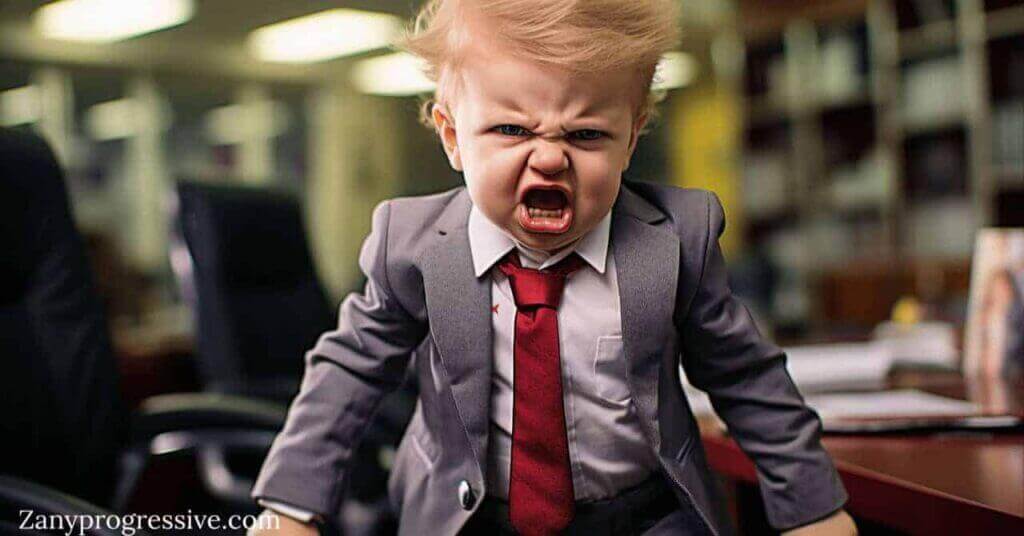 Baby Donald Trump was very angry