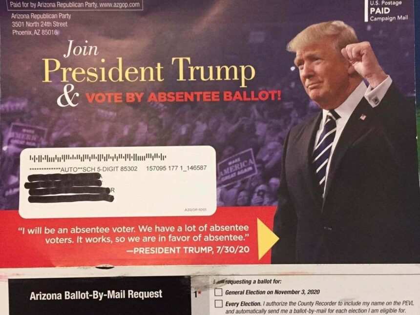 Mailer arizona voters received from the trumpcampaign