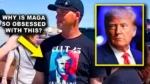 Trump supporter wearing a t-shirt with trump’s face and cult on it.