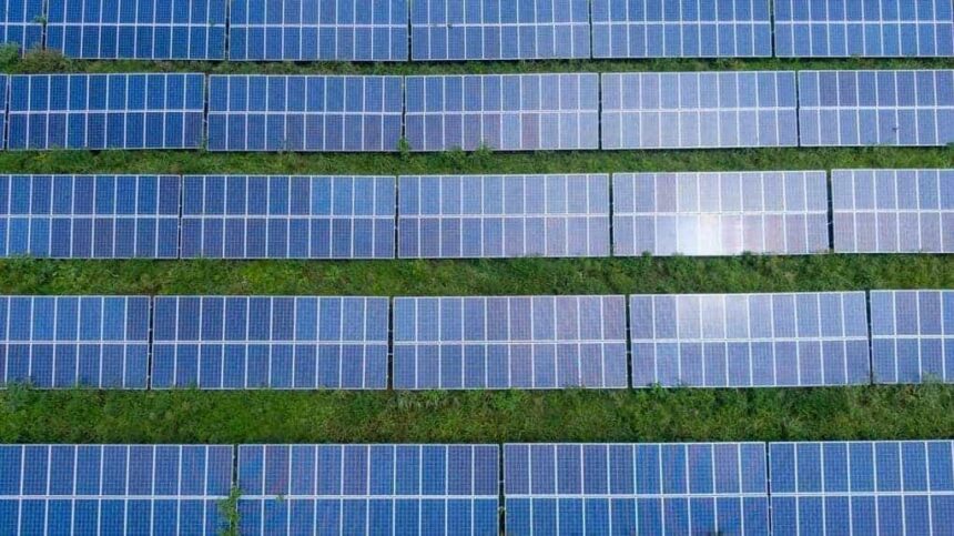 A solar panel field