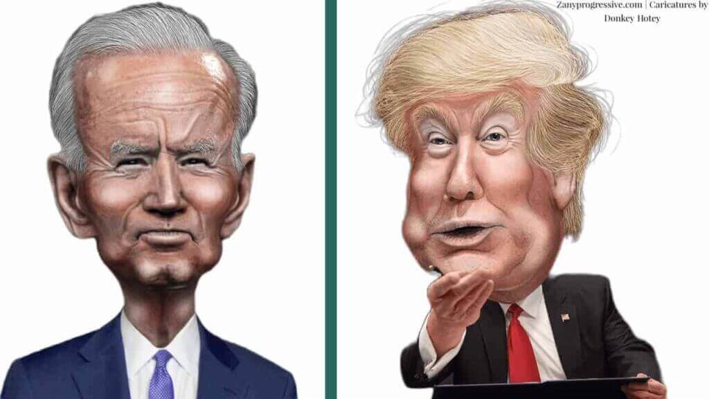 Politicians mental competency tests Trump and Biden split screen