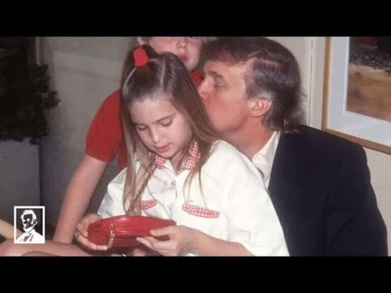 Donald Trump with Ivanka as a young girl sitting on his lap