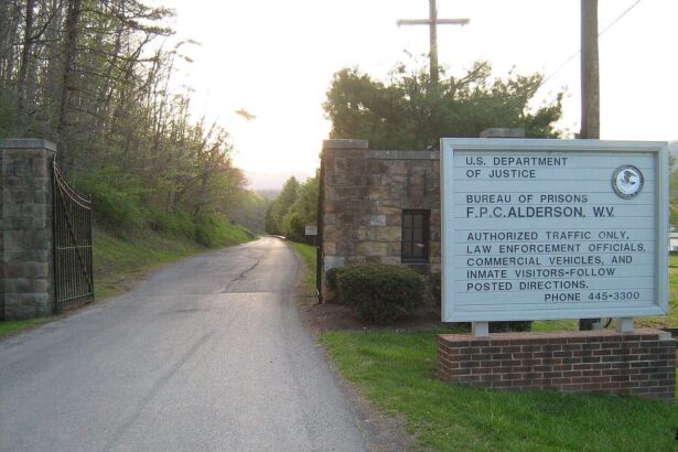 Federal prison camp entrance