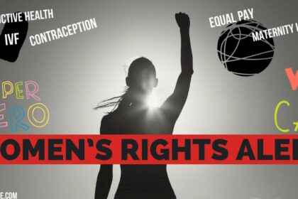 Women’s rights alert graphic for news affecting women.