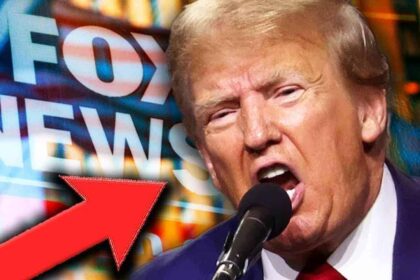 Donald Trump with Fox News studio behind him