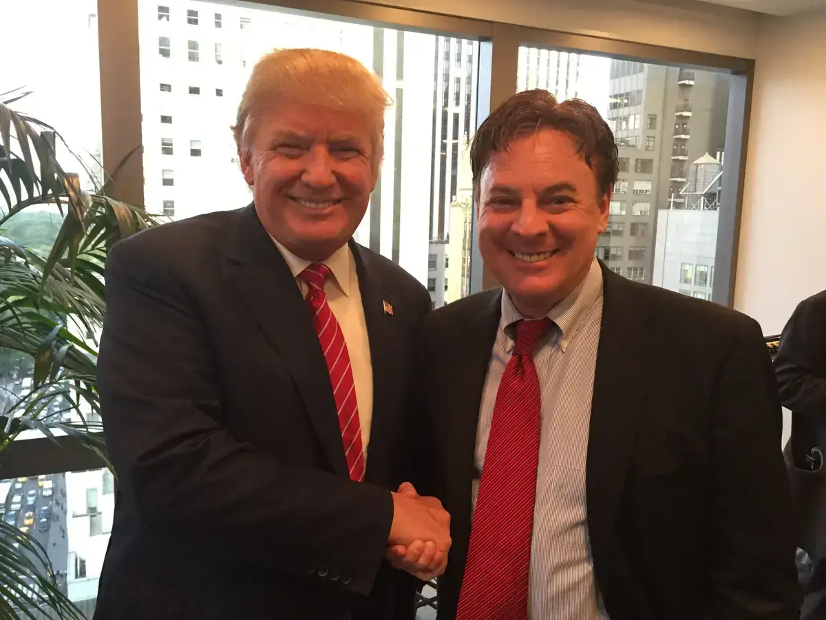 Trump is the Antichrist , Donald Trump shakes hands with Lance Wallnau, a self-described Christian nationalist.