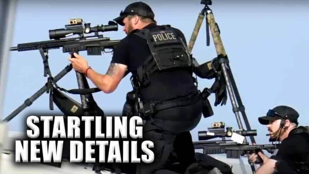 Police snipers on a rooftop