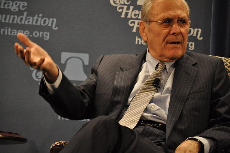Rumsfeld at heritage foundation event