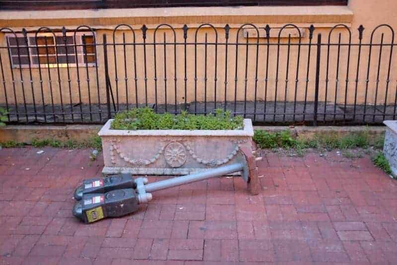 Parking meters that have fallen over in dc