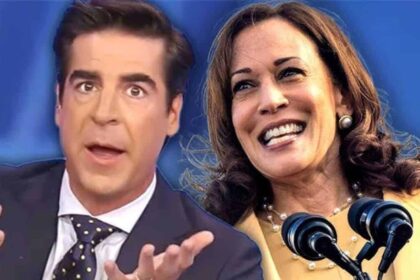 Jesse Watters of Fox News and Kamala Harris