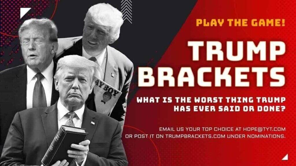 Trump brackets promotional graphic