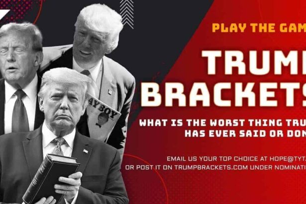 Trump brackets promotional graphic
