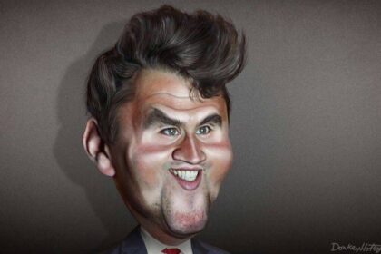 Caricature of Charlie Kirk