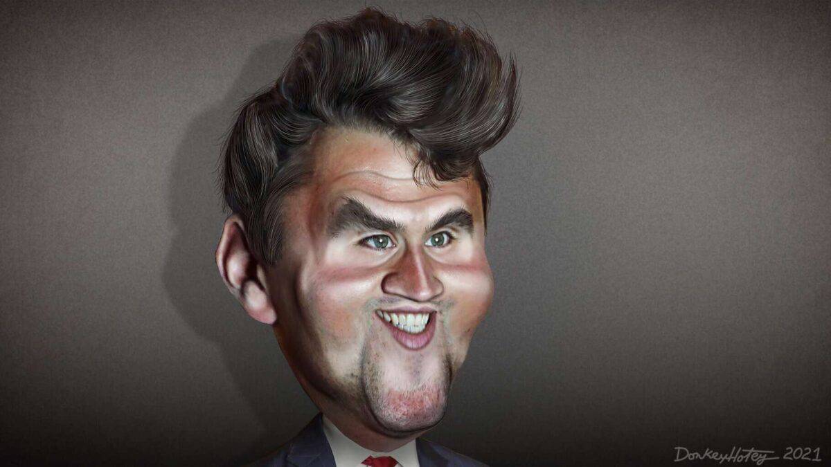 Caricature of Charlie Kirk