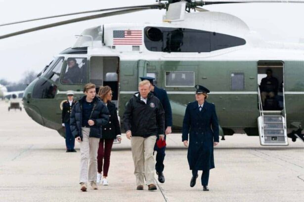 The trump family returning from st andrews