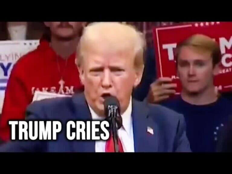 Donald Trump on stage at a rally