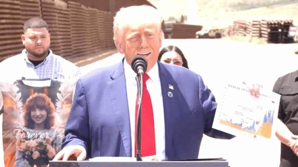 Screengrab of trump speaking in arizona/youtube