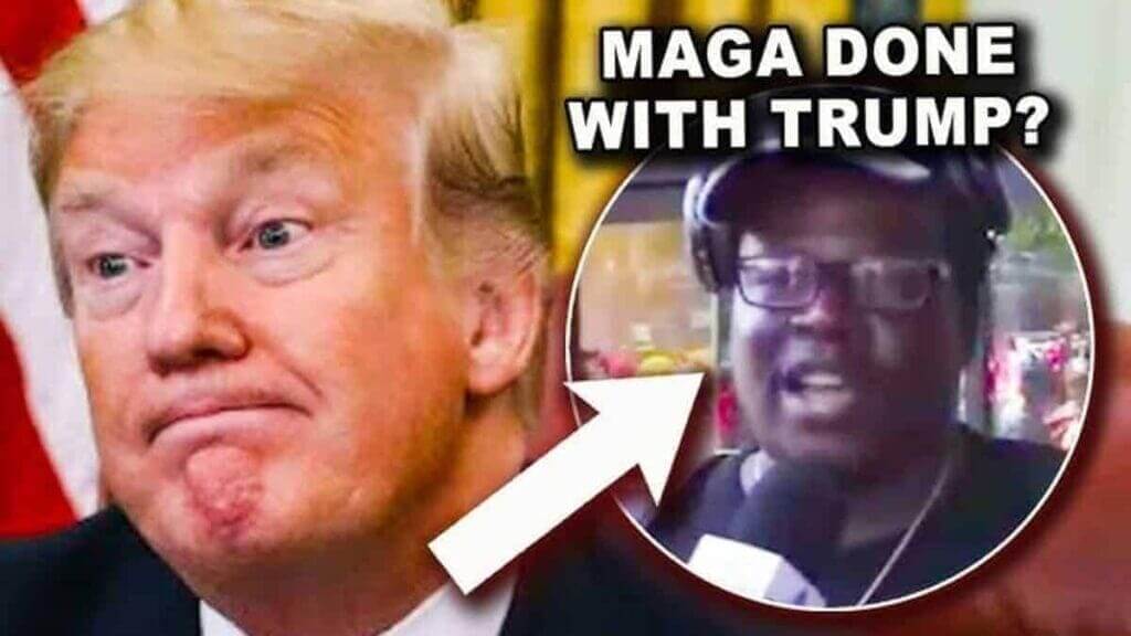 Donald Trump looking scared or worried