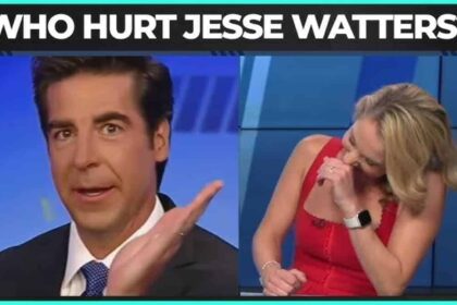 Jesse Watters and Ana Kasparian laughing at him