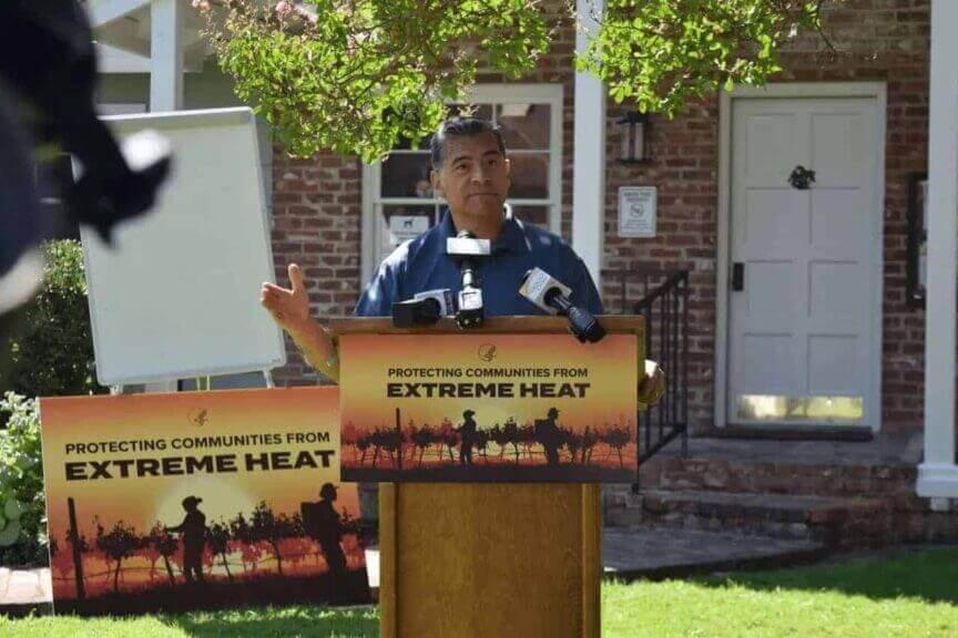 “we owe everyone who is working to put food on our table the best effort to make sure that they are working under the safest conditions,” secretary of health and human services xavier becerra said during a visit with farmworkers in california.