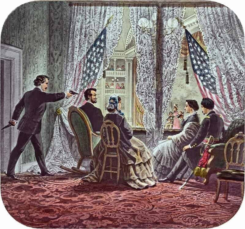 Assassination of president lincoln—art on glass