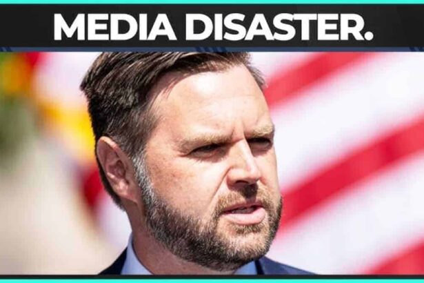 Jd vance in front of an american flag