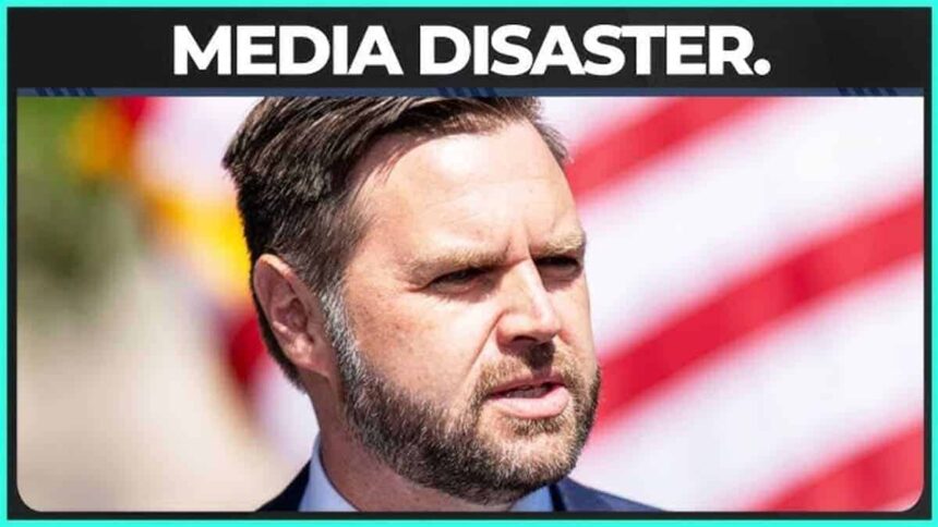 Jd vance in front of an american flag