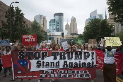 Authoritarian Protest against Trump’s racist-anti-immigrant commentary
