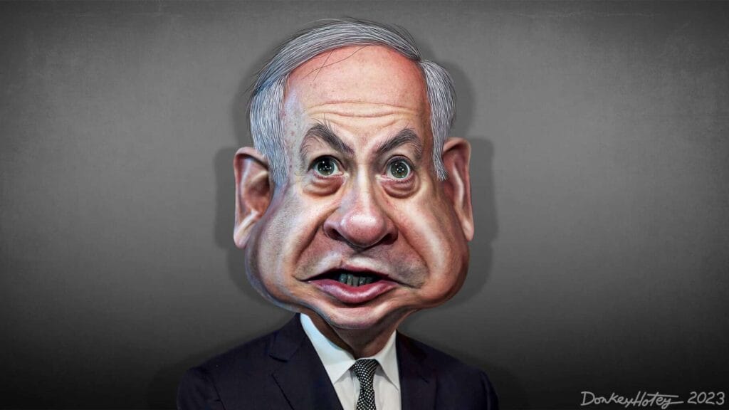 Caricature of benjamin netanyahu