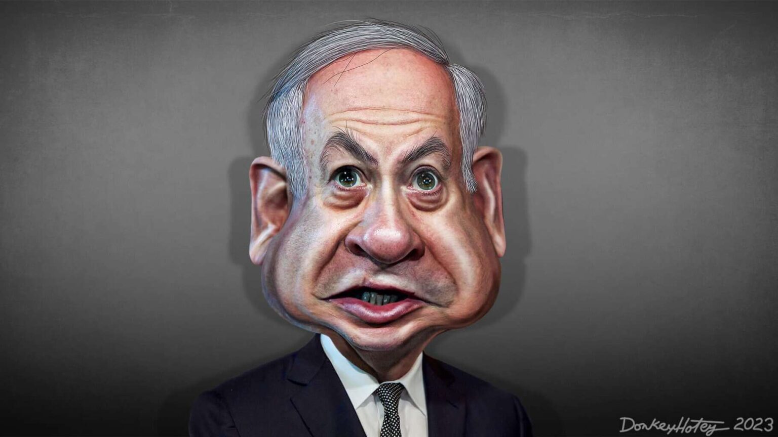 Caricature of Benjamin Netanyahu