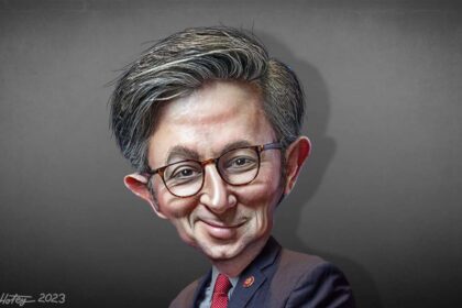 Caricature of Speaker Mike Johnson