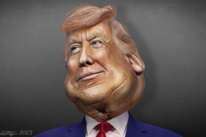 Caricature of Donald Trump