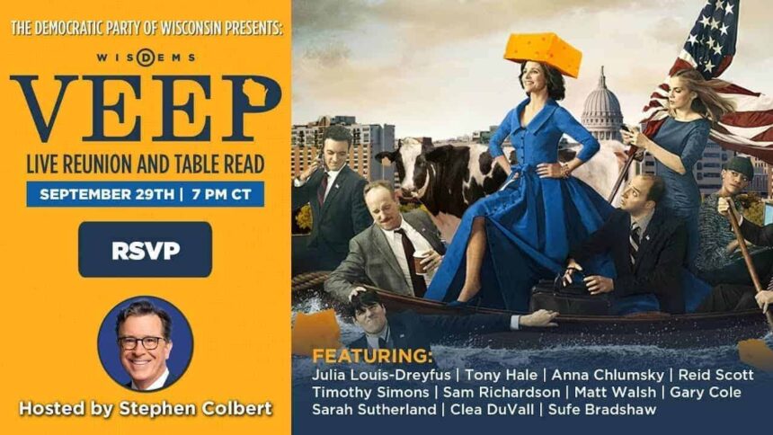 Veep event fundraiser in wisconsin promo graphic