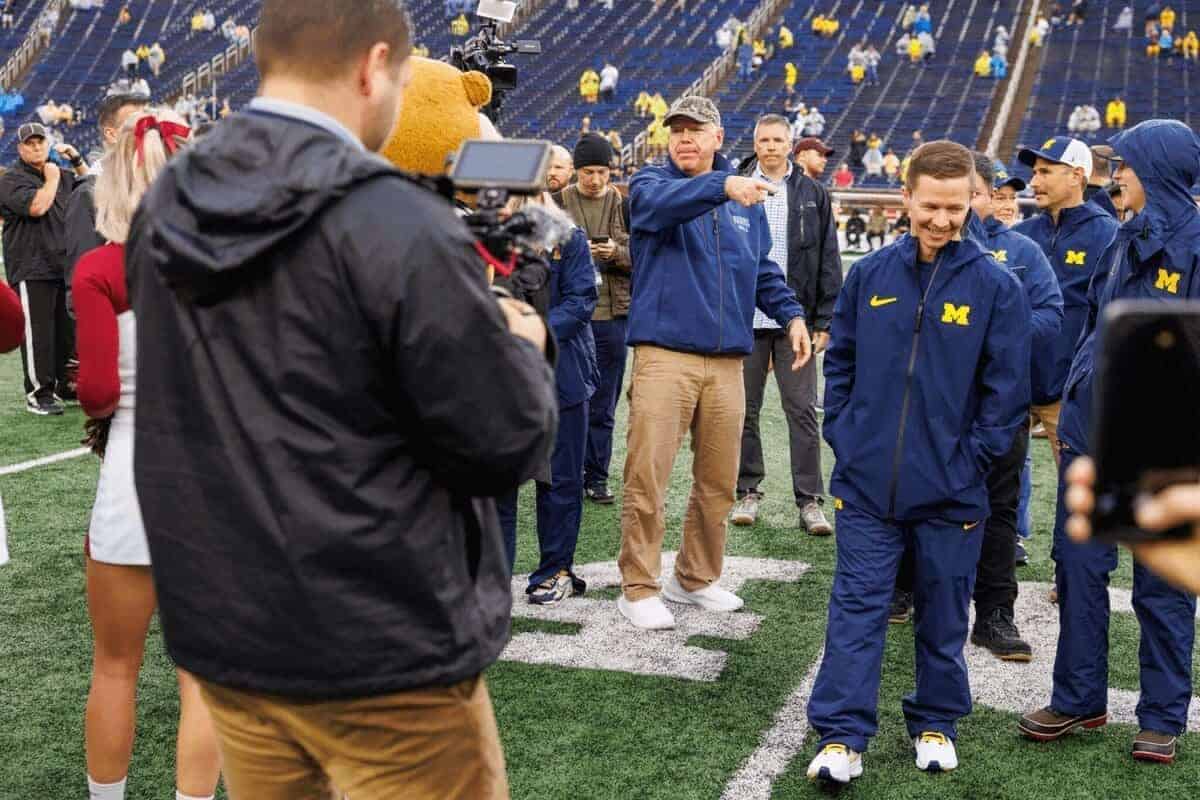 img 7555 Tim walz at the university of michigan football game.