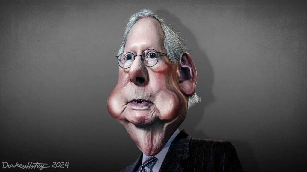 mental competency test needed Caricature of Mitch McConnell