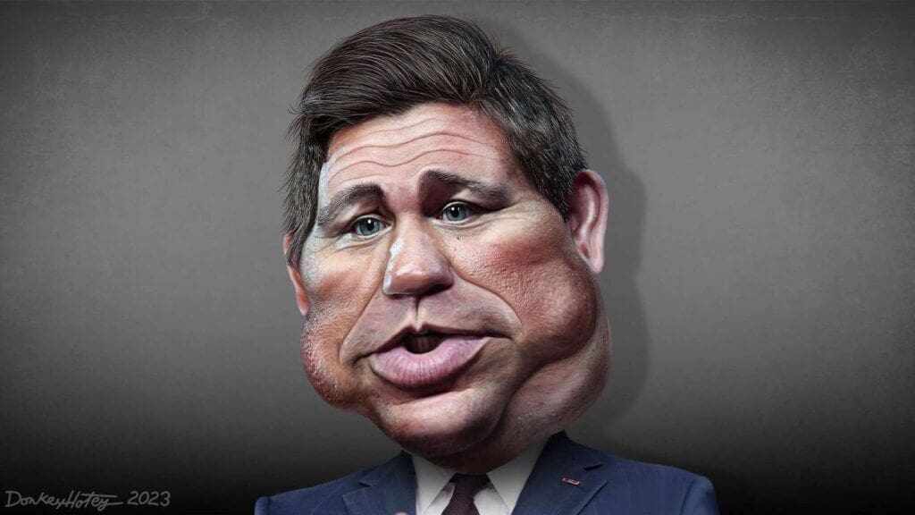 Caricature of ron desantis