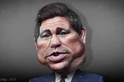 Caricature of Ron DeSantis