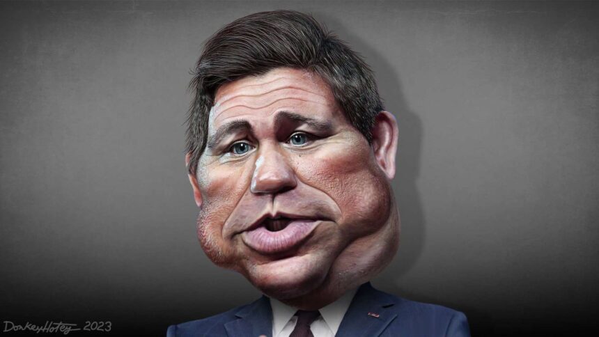 Caricature of ron desantis