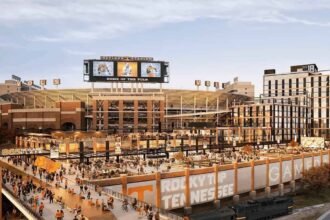 A rendering of the proposed General Neyland Entertainment District Project.