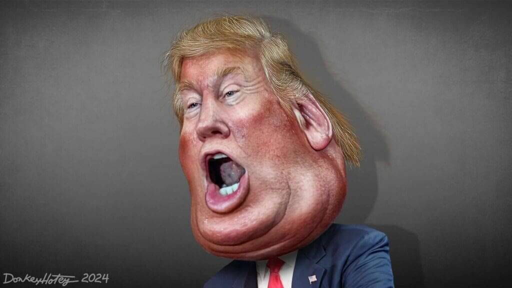 Caricature of donald trump yelling