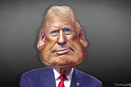 Caricature of Donald Trump
