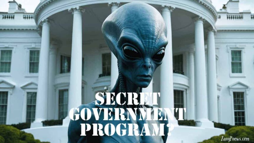 Alien standing in front of the white house