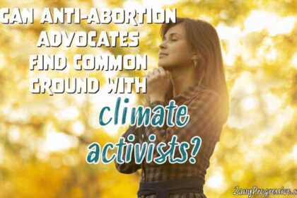 Woman praying in the woods on a bright sunny day