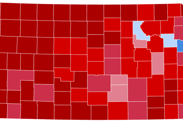 Kansas map of the 2024 presidential election results