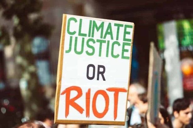 A protest sign for climate justice