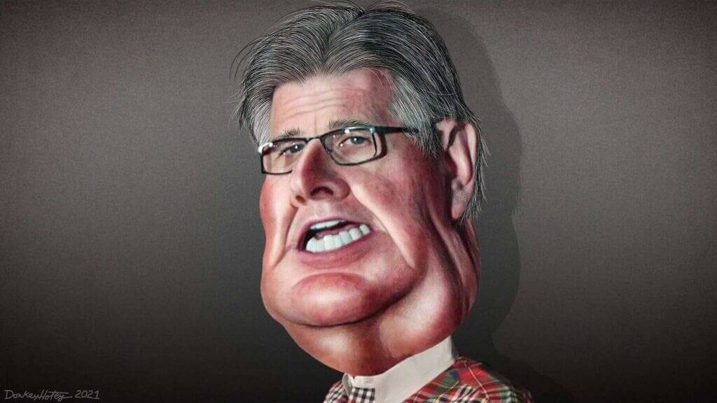 Caricature of lt. Governor of texas, dan patrick