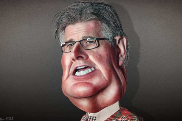 Caricature of lt. Governor of texas, dan patrick